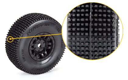 Race-Inspired King Pin Tread for the Pro-Line 1/16 King Pin Front/Rear Tires MTD 12mm Black Split Six