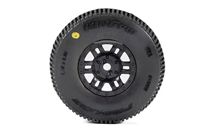 Pre-Mounted Convenience for the Pro-Line 1/16 King Pin Front/Rear Tires MTD 12mm Black Split Six