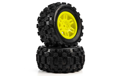 Ready-to-Run Convenience for the Pro-Line Badlands Tires & Yellow Split Six Wheels for ARRMA MINI KRATON