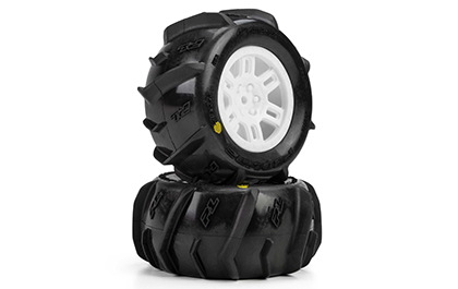 Bolt On and Send It for the Pro-Line Dumont Paddle Tires & White Split Six Wheels for ARRMA MINI KRATON