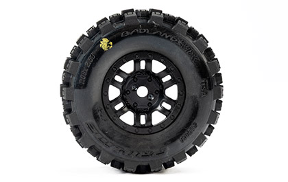 Pre-Mounted Convenience for the Pro-Line 1/16 Badlands MX F/R Tires MTD 12mm Black Split Six