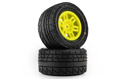 Pre-Mounted Convenience for the Pro-Line Menace Street Tires & Yellow Split Six Wheels for ARRMA MINI KRATON