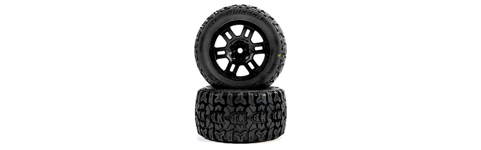 Premium Compound Quality for the Pro-Line Jaeger Front/Rear MT Tires MTD 12mm Black Split Six