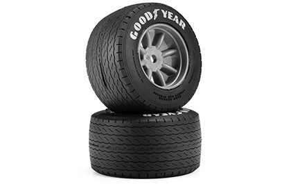 Ready to Install for the Pro-Line 1/12 Goodyear Blue Streak VTA Rear Tires Mounted 8mm Gray Wheels (2): Losi NASCAR® Race Car