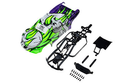 Easy bolt-on and clipless installation for the Pro-Line 1/16 Limited Edition Pre-Cut/Pre-Painted Brute Body Ghostfire with Clipless System