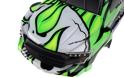 Aggressive Ghostfire Design for the Pro-Line 1/16 Limited Edition Pre-Cut/Pre-Painted Brute Body Ghostfire with Clipless System