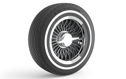 SCALE 14 INCH SPOKED WHEELS WITH LOW-PROFILE TIRES