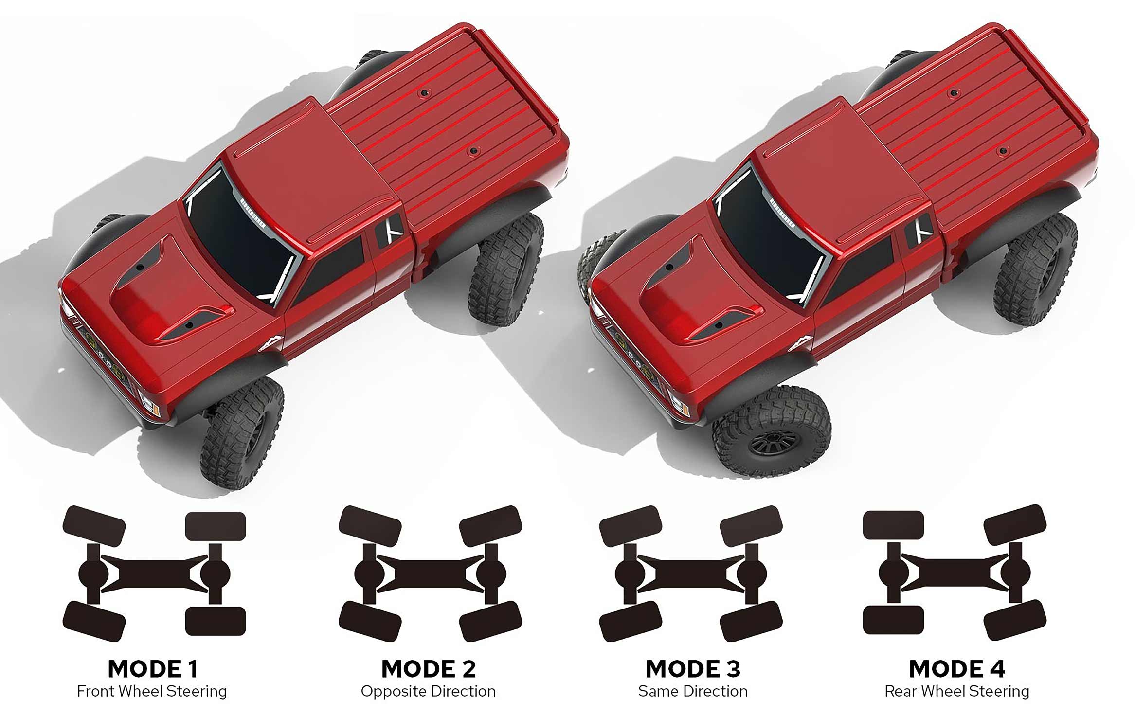 4 Modes of Four Wheel Steering