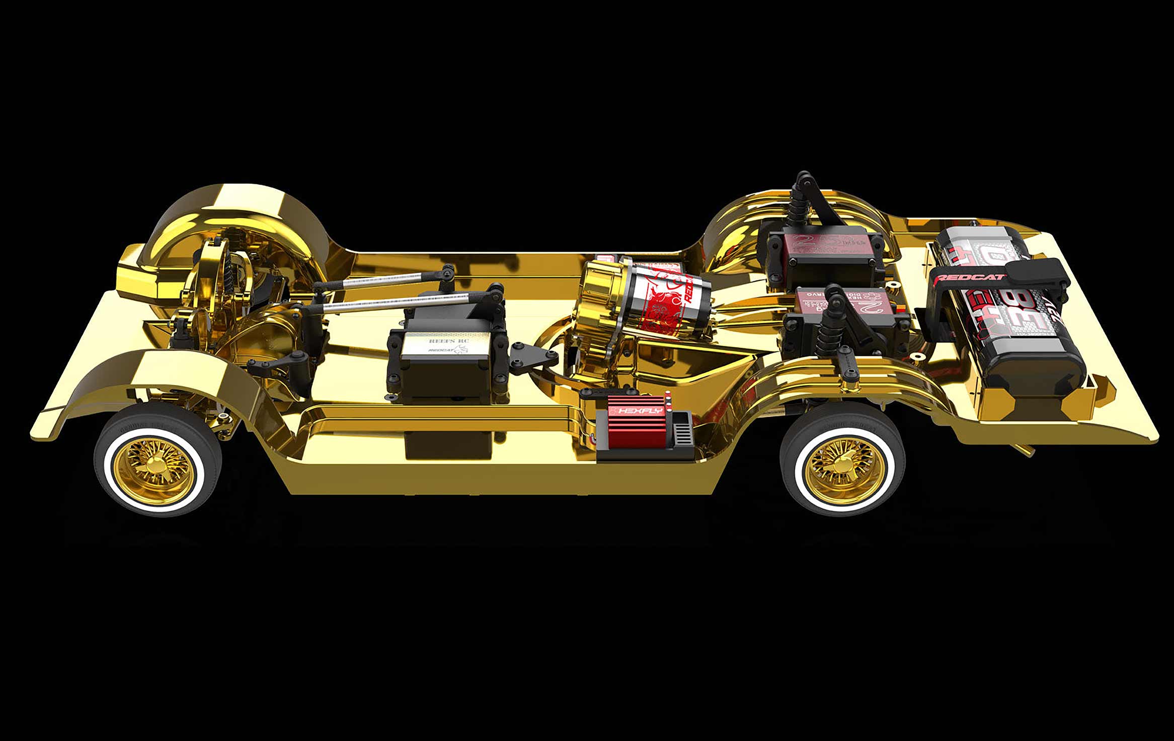 Gold Plated Realistic Scale Frame and Suspension Parts