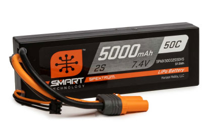 Spektrum<sup>™</sup>5000mAh 2S 50C Smart Hardcase LiPo Battery: IC5
