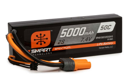 Spektrum<sup>™</sup>5000mAh 2S 50C Smart Hardcase LiPo Battery: IC5