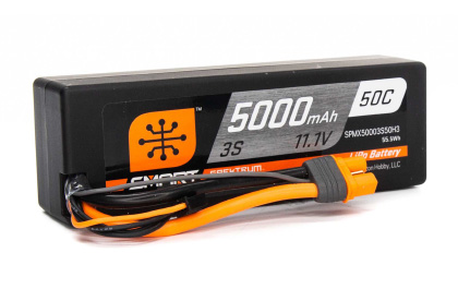 Spektrum<sup>?</sup>5000mAh 3S 50C Smart Hardcase LiPo Battery: IC3