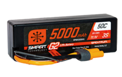 Spektrum<sup>?</sup> 5000mAh 3S Smart G2 Lipo 50C; IC5 Battery (two batteries included)