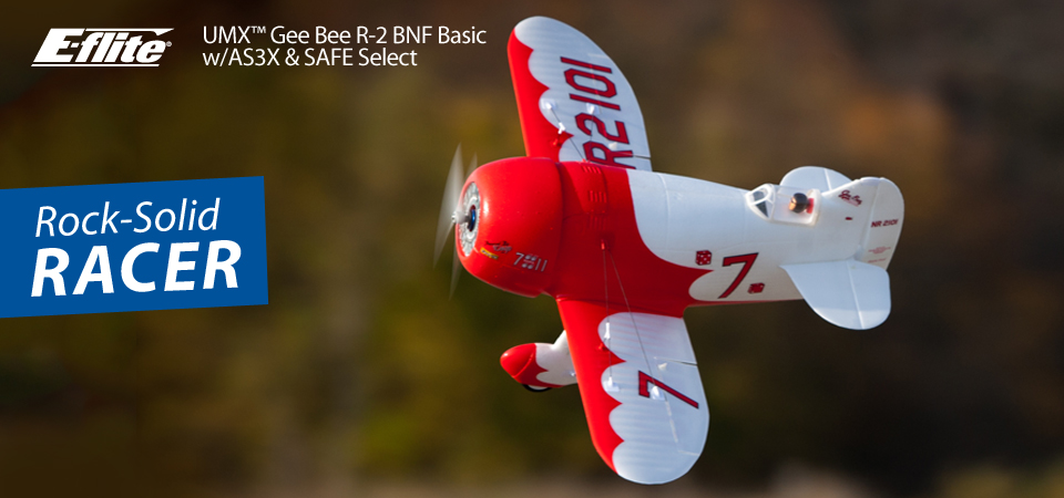 UMX Gee Bee R-2 BNF Basic RC Airplane AS3X SAFE Select