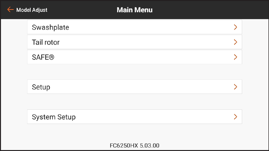 PROGRAMMATION Menu principal