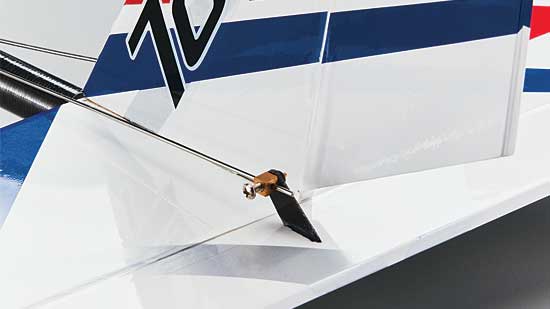 Great Planes® Tori™ 2m Electric Sailplane Rx-R - Removed wing showing control space
