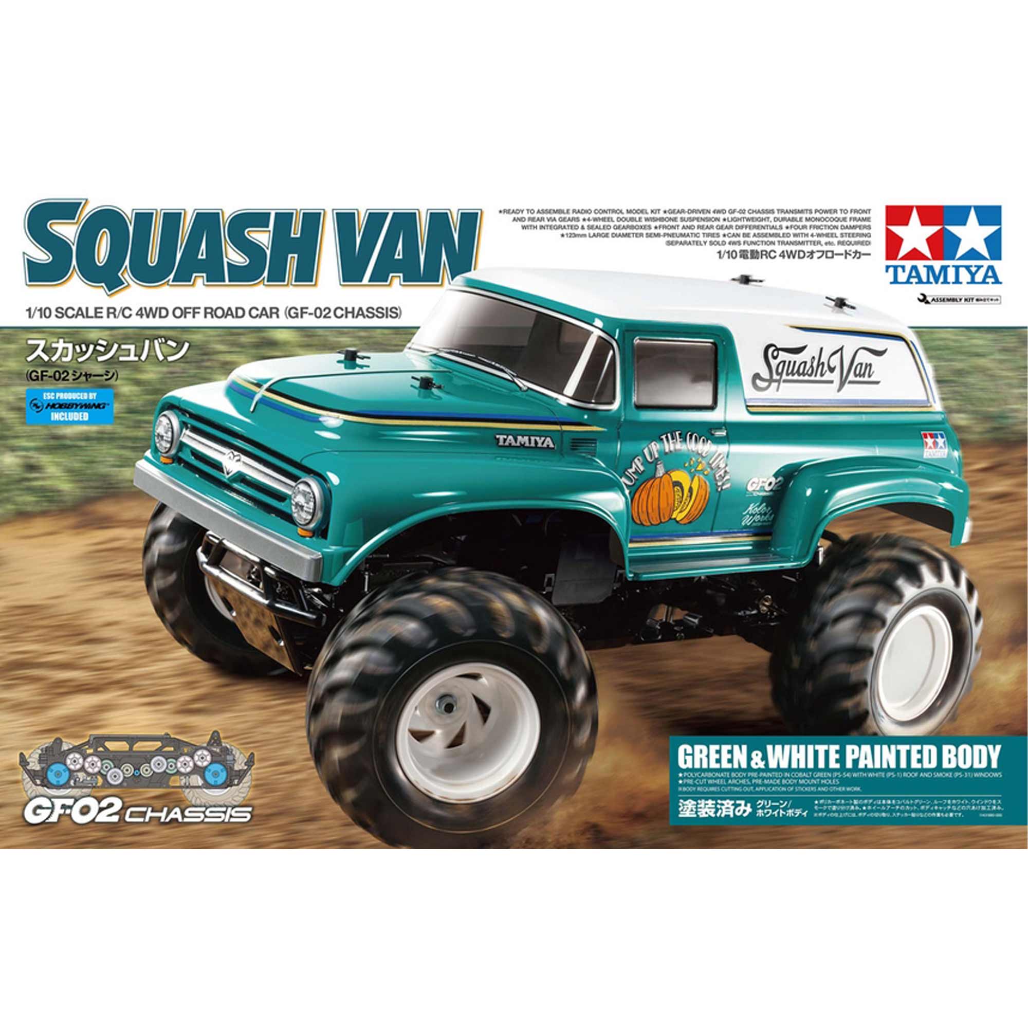 1/10 R/C Squash Van (Green & White Painted Body) (GF-02)