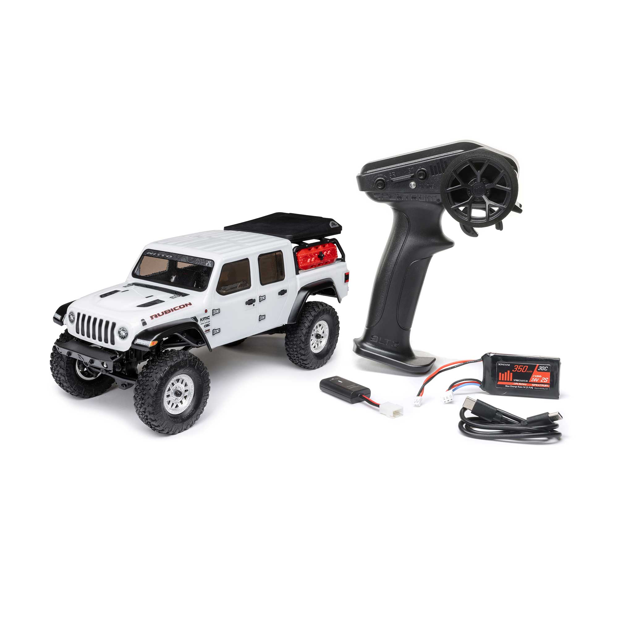 1/24 SCX24 Jeep JT Gladiator 4WD Rock Crawler Brushed RTR, White