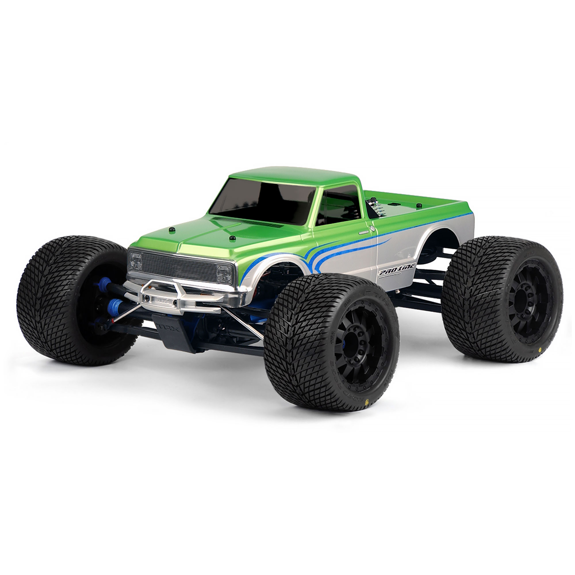 1/8 1972 Chevy C-10 Long Bed Clear Body: Monster Truck
