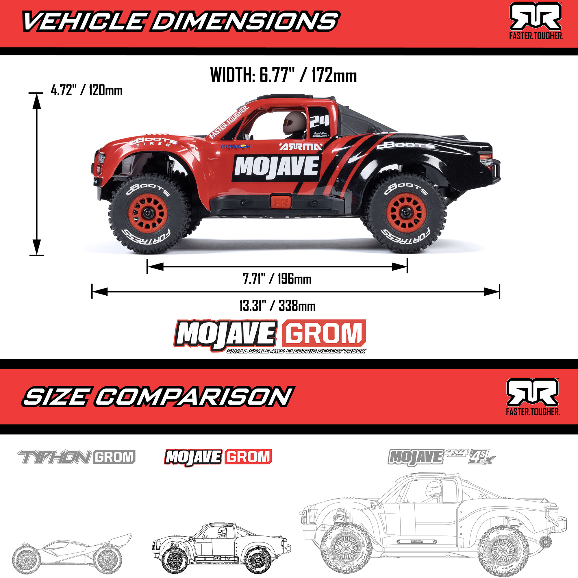 thumbnail image 2 of Arrma Mega Brushed ESC Jumper Black Granite Typon Fury Raider Vorteks 2 of 11