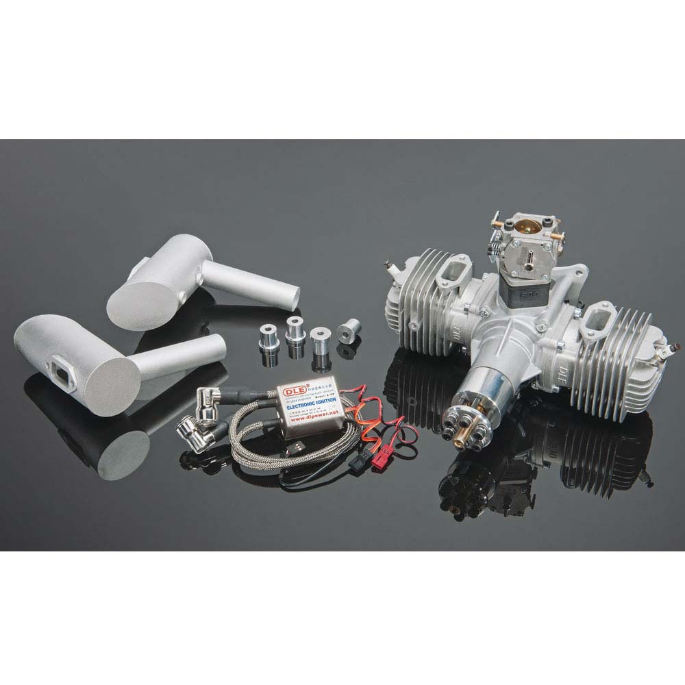 Dle Engines Dle 1 1cc Twin Gas Engine With Electronic Ignition And Mufflers Horizon Hobby