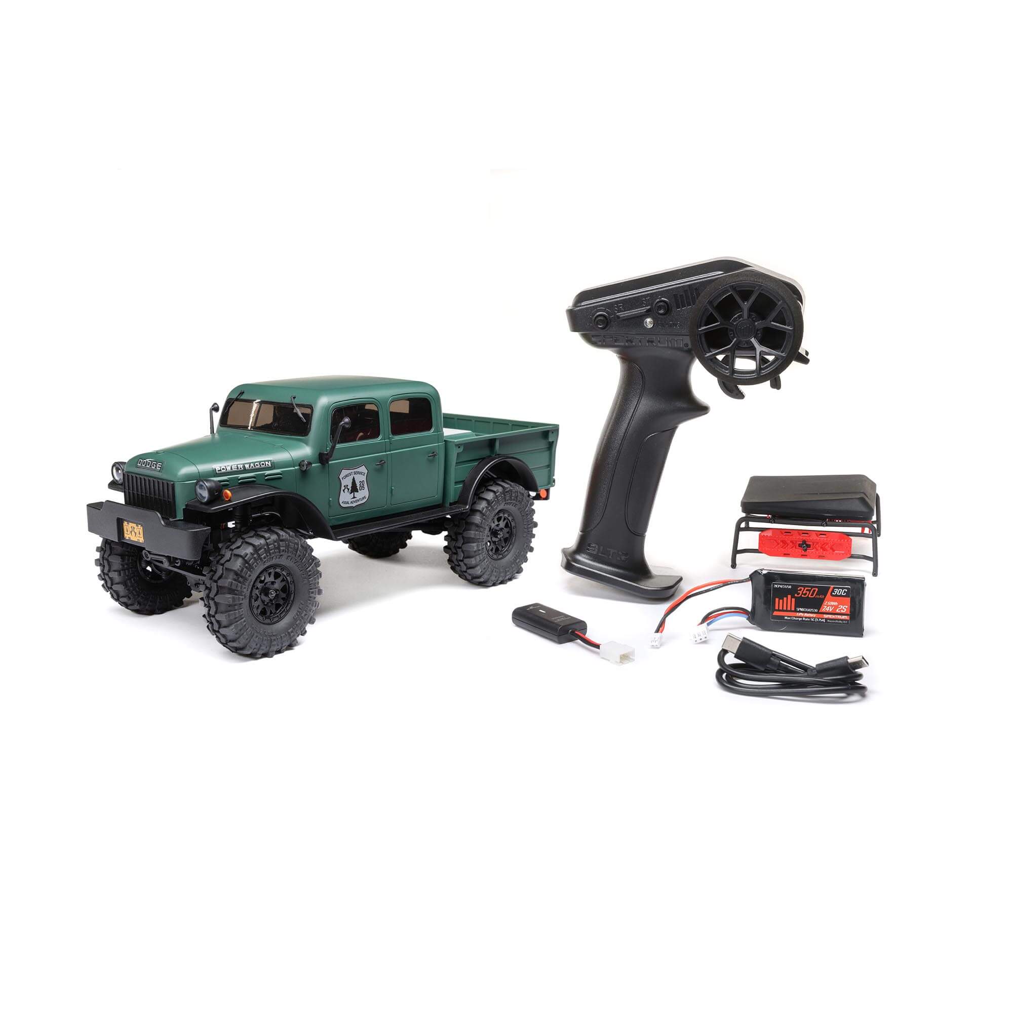 1/24 SCX24 Dodge Power Wagon 4WD Rock Crawler Brushed RTR, Green