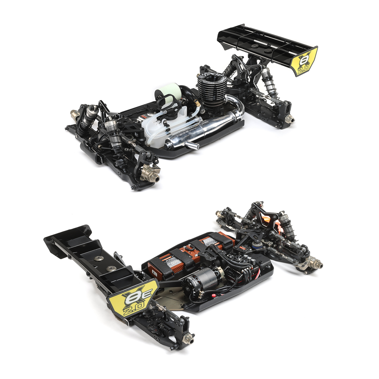 1/8 8IGHT-X/E 2.0 Combo 4WD Nitro/Kit de buggy de carrera eléctrico