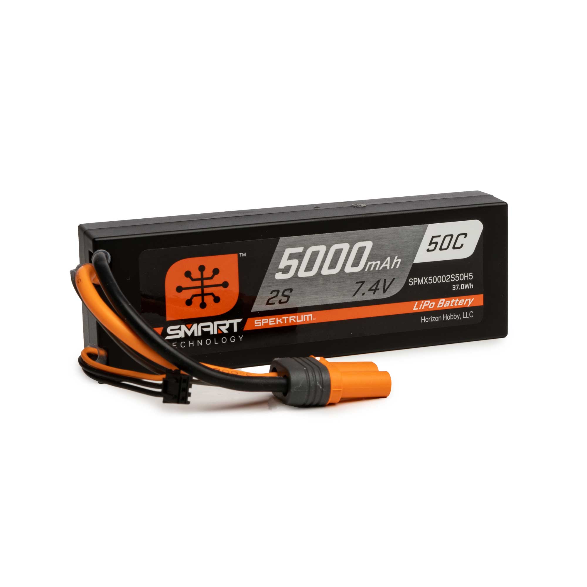 Spektrum 7.4V 5000mAh 2S 50C Smart Hardcase LiPo Battery: IC5 | Horizon  Hobby