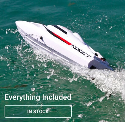 React 17-inch boat in water