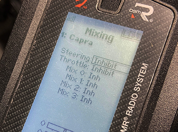 Using a Spektrum DX5 Pro radio. Return to the function list, scroll up, and enter the mixing screen. You need to change your steering option to “active.”